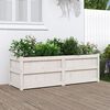 vidaXL Ζαρντινιέρα Λευκή 150 x 50 x 50 εκ. από Μασίφ Ξύλο Πεύκου