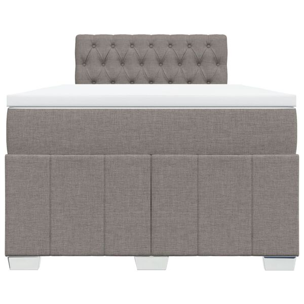 vidaXL Κρεβάτι Boxspring με Στρώμα Taupe 120x190 εκ. Υφασμάτινο