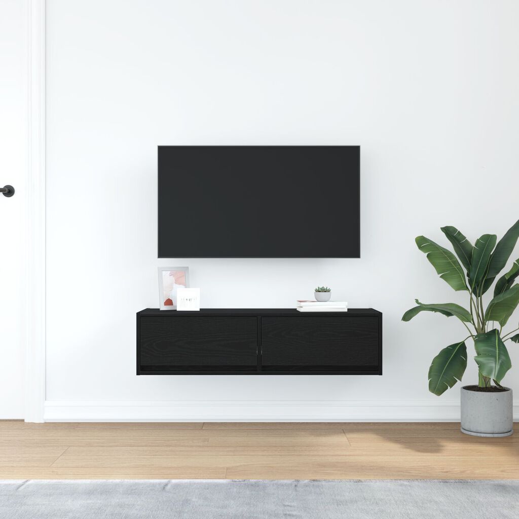 vidaXL Κάτι για τηλεόραση Μαύρη Δρυς 100x31x25,5 εκ. Επεξεργασμένο ξύλο