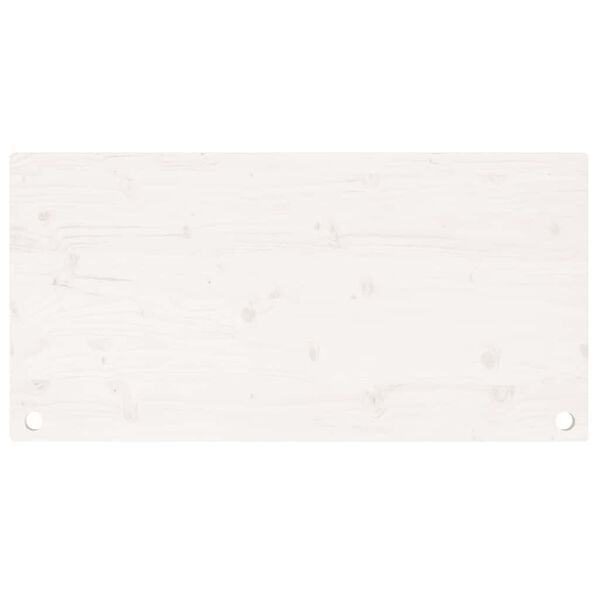 vidaXL Επιφάνεια Γραφείου Λευκή 100x60x2,5 εκ. από Μασίφ Ξύλο Πεύκου