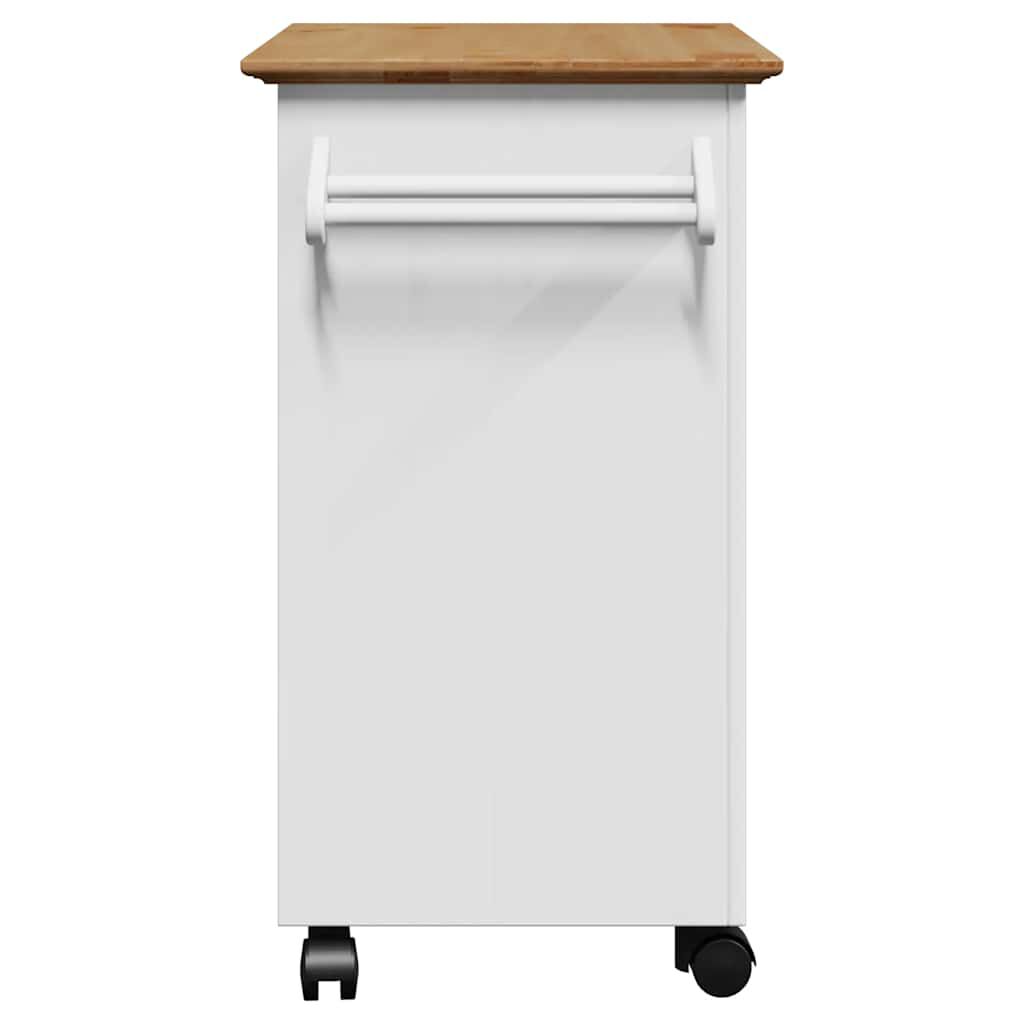 vidaXL Καροτσάκι κουζίνας BODO Λευκό και καφέ 72x45x80 cm