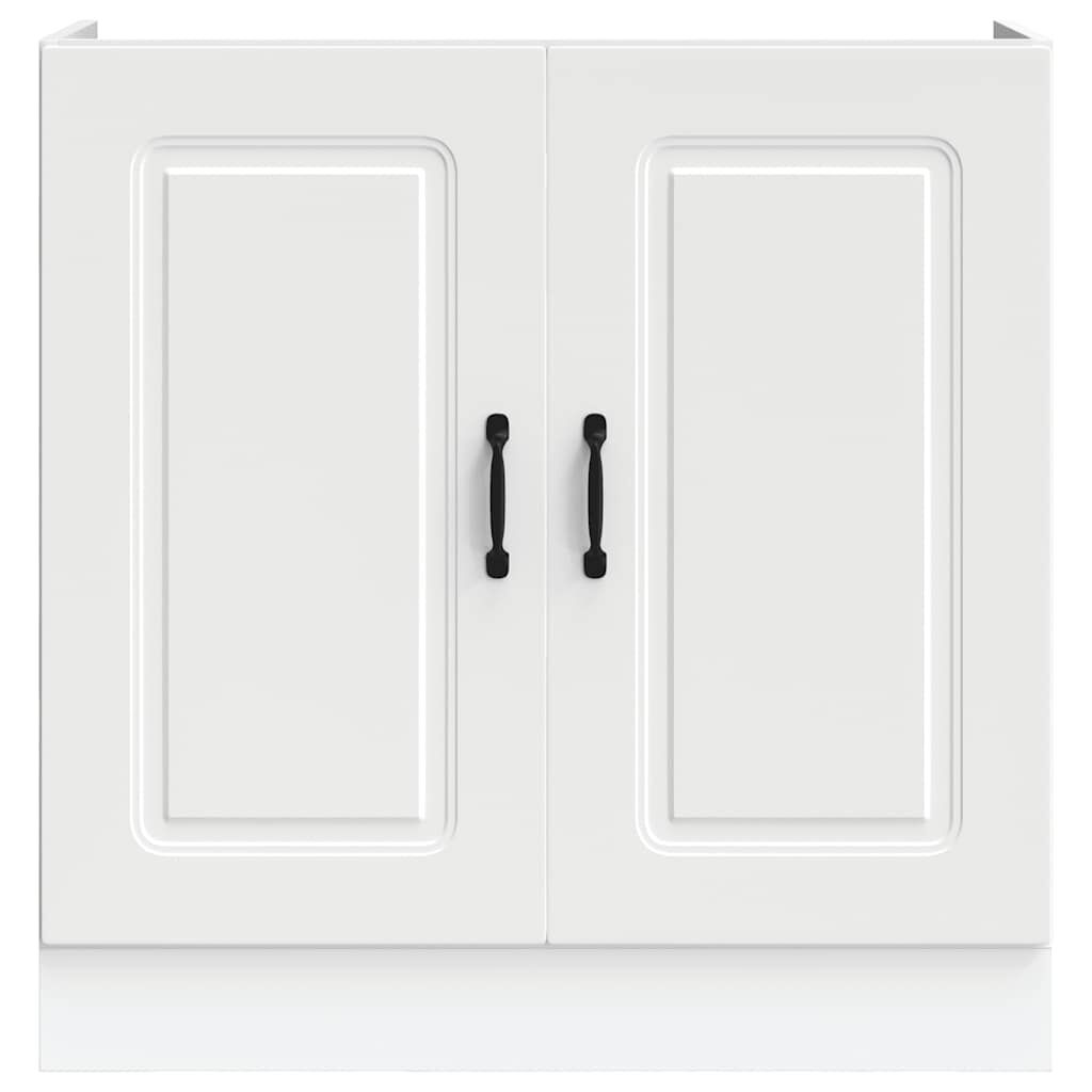 vidaXL Ντουλάπι βάσης νεροχύτη Kalmar Λευκό 80x46x81,5 εκ. Επεξ. Ξύλο
