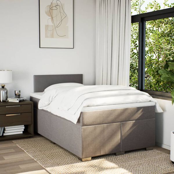 vidaXL &Kappa;&rho;&epsilon;&beta;ά&tau;&iota; Boxspring &mu;&epsilon; &Sigma;&tau;&rho;ώ&mu;&alpha; Taupe 120x200 &epsilon;&kappa;. &Upsilon;&phi;&alpha;&sigma;&mu;ά&tau;&iota;&nu;&omicron;
