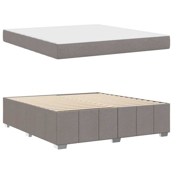 vidaXL Σκελετός Κρεβατιού με στρώμα Taupe 180 x 200 cm ύφασμα