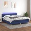 vidaXL &Kappa;&rho;&epsilon;&beta;ά&tau;&iota; Boxspring &mu;&epsilon; &Sigma;&tau;&rho;ώ&mu;&alpha; & LED &Mu;&pi;&lambda;&epsilon; 160x200 &epsilon;&kappa;. &Upsilon;&phi;&alpha;&sigma;&mu;ά&tau;&iota;&nu;&omicron;