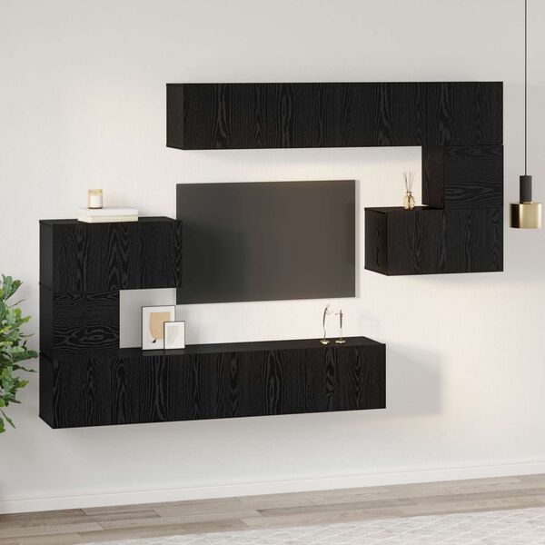 vidaXL &Sigma;&epsilon;&tau; &epsilon;&pi;ί&pi;&lambda;&omicron;&upsilon; &tau;&eta;&lambda;&epsilon;ό&rho;&alpha;&sigma;&eta;&sigmaf; 8 pcs &Mu;&alpha;ύ&rho;&eta; &Omicron;&xi;&upsilon;ά &Epsilon;&pi;&epsilon;&xi;&epsilon;&rho;&gamma;&alpha;&sigma;&mu;έ&nu;&omicron; &xi;ύ&lambda;&omicron;