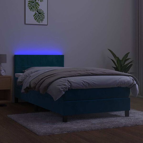 vidaXL &Kappa;&rho;&epsilon;&beta;ά&tau;&iota; Boxspring &mu;&epsilon; &Sigma;&tau;&rho;ώ&mu;&alpha; & LED &Sigma;&kappa;. &Mu;&pi;&lambda;&epsilon; 90x190 &epsilon;&kappa;. &Beta;&epsilon;&lambda;&omicron;ύ&delta;&iota;&nu;&omicron;