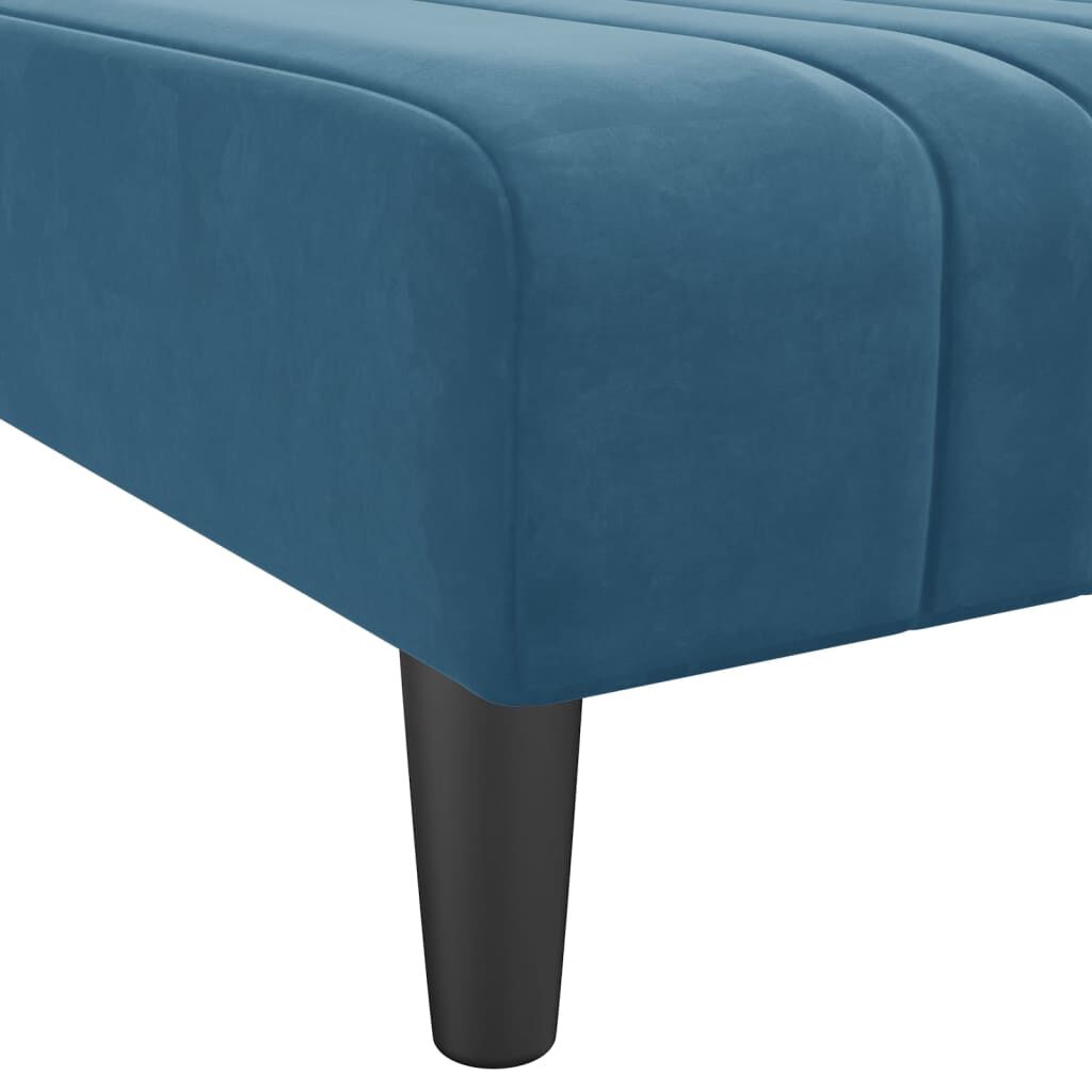 vidaXL Καναπές Κρεβάτι Γωνιακός Μπλε 260 x 140 x 70 εκ. Βελούδινος