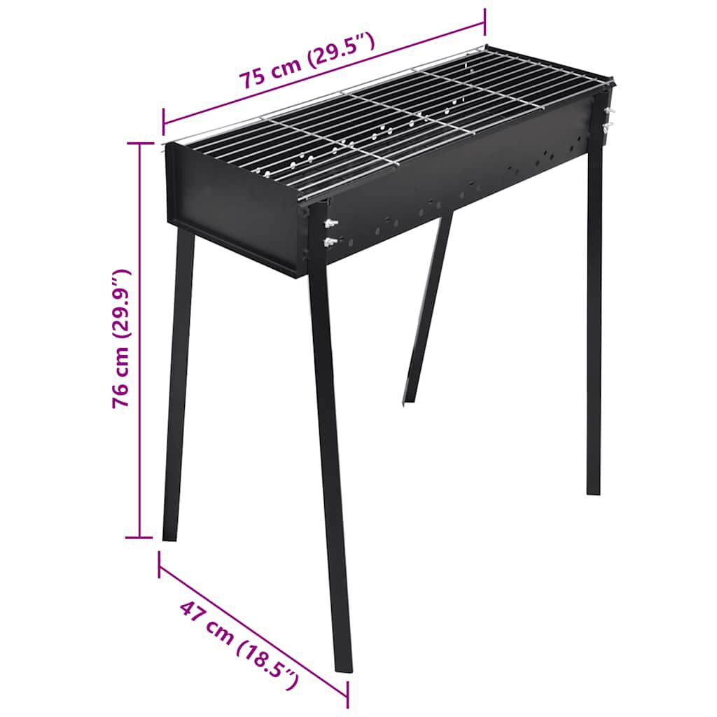 Ψησταριά BBQ για κάρβουνα Βάση ορθογώνια 75 x 28 cm
