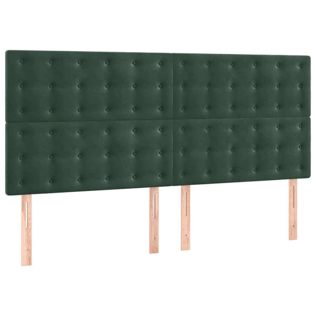 vidaXL Κεφαλάρια Κρεβατιού 4 τεμ. Σκ.Πράσινο 90x5x78/88 εκ. Βελούδινο