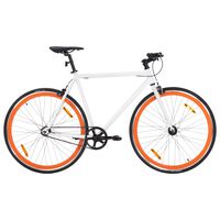 vidaXL Ποδήλατο Μονής Ταχύτητας Λευκό και Πορτοκαλί 700c 55 εκ.