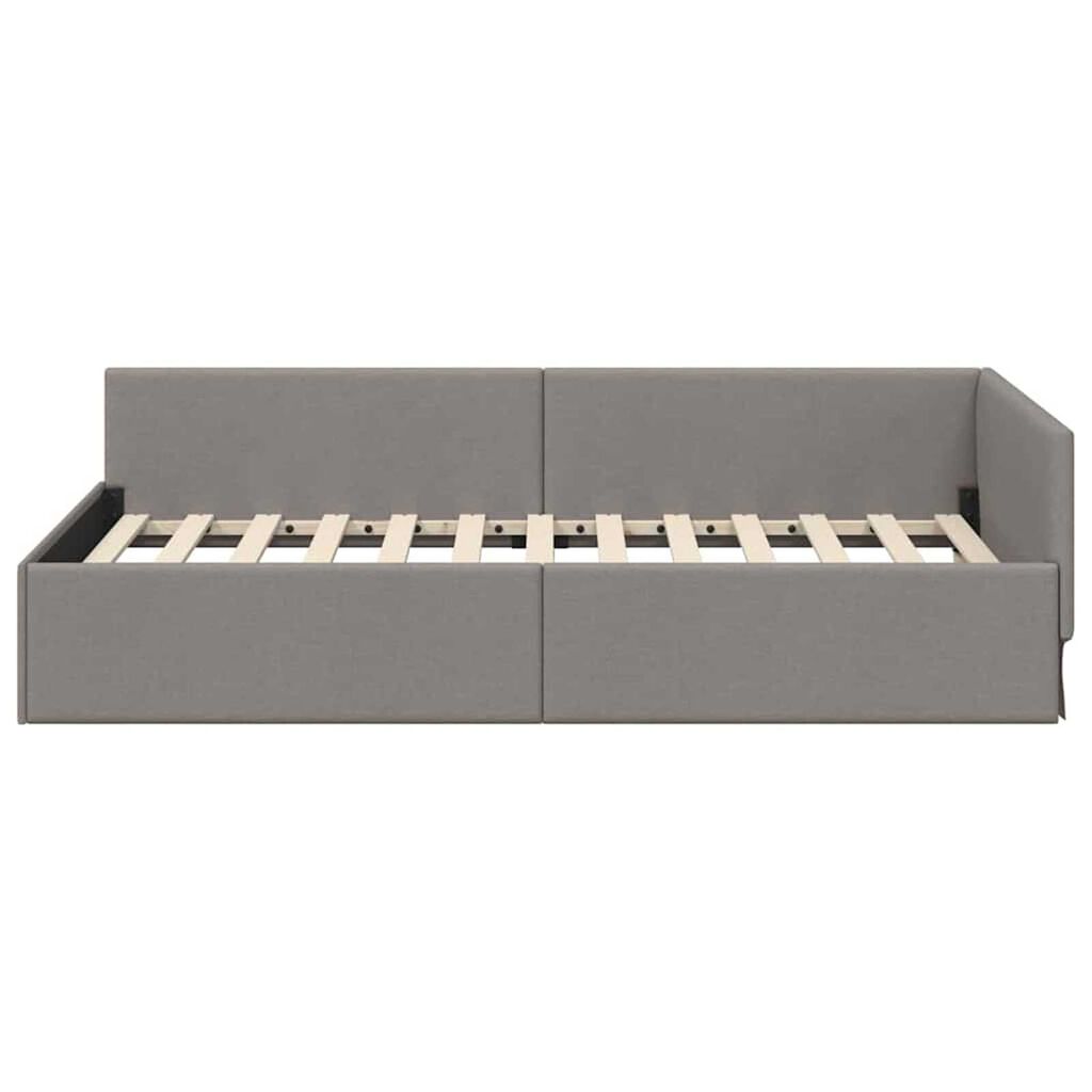 vidaXL Κρεβάτι Γωνίας Taupe 80 x 200 cm Ύφασμα και Έργο ξύλου