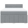vidaXL Κρεβάτι Boxspring με Στρώμα Ανοιχτό Γκρι 140x190 εκ. Υφασμάτινο