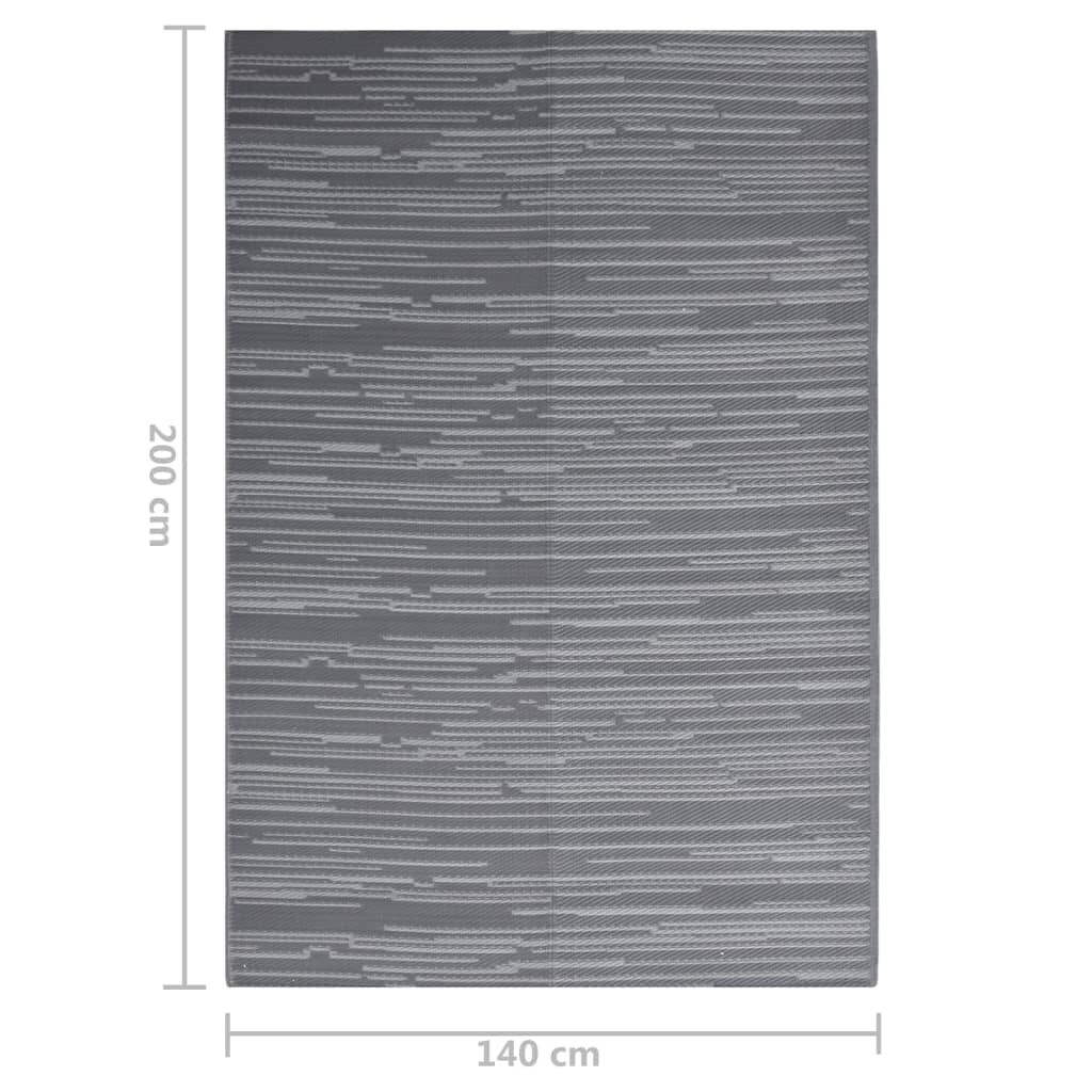 vidaXL Χαλί εξωτερικού χώρου ARAKIL Ανθρακί 140x200 cm PP