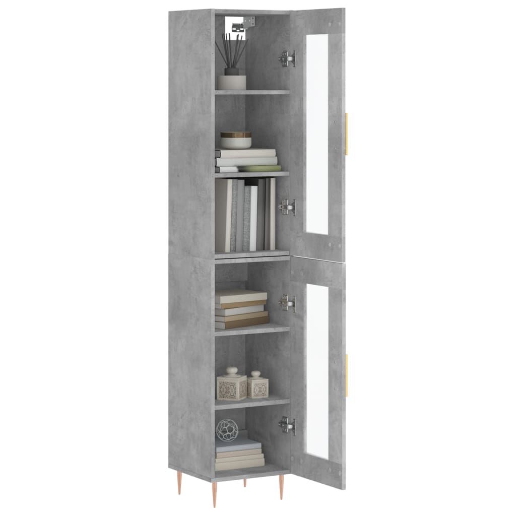 vidaXL Ντουλάπι Γκρι Σκυροδέματος 34,5x34x180 εκ. Επεξεργασμένο Ξύλο