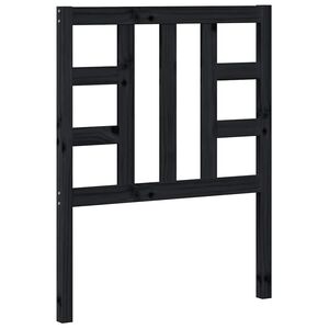 vidaXL Κεφαλάρι Κρεβατιού Μαύρο 81 x 4 x 100 εκ. από Μασίφ Ξύλο Πεύκου