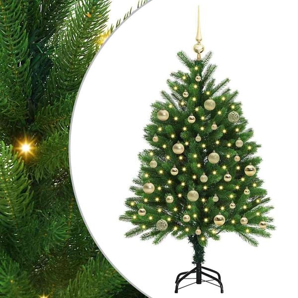vidaXL Χριστουγεννιάτικο Δέντρο με 150 LED με βάση Πράσινο 120 cm PE