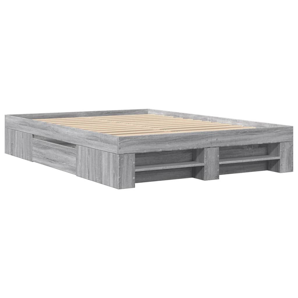 vidaXL Πλαίσιο Κρεβατιού Γκρι Sonoma 120 x 190 εκ. Επεξεργασμένο Ξύλο
