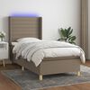 vidaXL &Kappa;&rho;&epsilon;&beta;ά&tau;&iota; Boxspring &mu;&epsilon; &Sigma;&tau;&rho;ώ&mu;&alpha; & LED Taupe 80x200 &epsilon;&kappa;. &Upsilon;&phi;&alpha;&sigma;&mu;ά&tau;&iota;&nu;&omicron;
