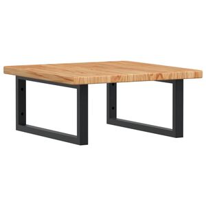 vidaXL Ράφι Νιπτήρα Τοίχου από Ατσάλι / Μασίφ Ξύλο Δρυός