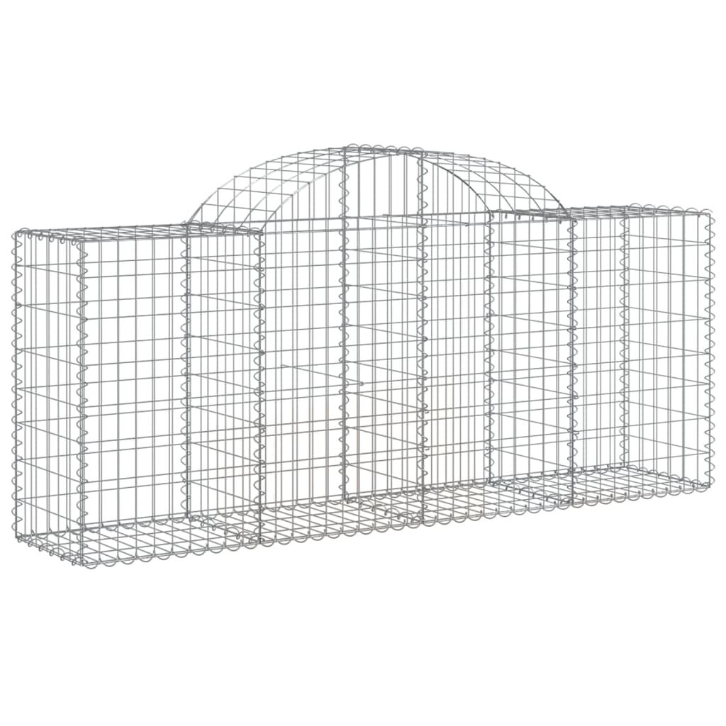 vidaXL Συρματοκιβώτιο Τοξωτό 200x50x80/100εκ. από Γαλβανισμένο Χάλυβα