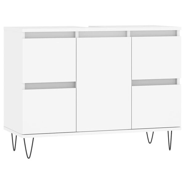 vidaXL Ντουλάπι Μπάνιου Λευκό 80 x 33 x 60 εκ. Επεξεργασμένο Ξύλο