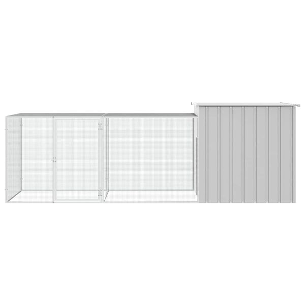 vidaXL Κοτέτσι - Κλουβί Γκρι 300x91x100 εκ. από Γαλβανισμένο Χάλυβα
