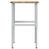 πάγκος εργασίας vidaXL 80x60x(71,5-98) cm Μασίφ Ξύλο Δρυς