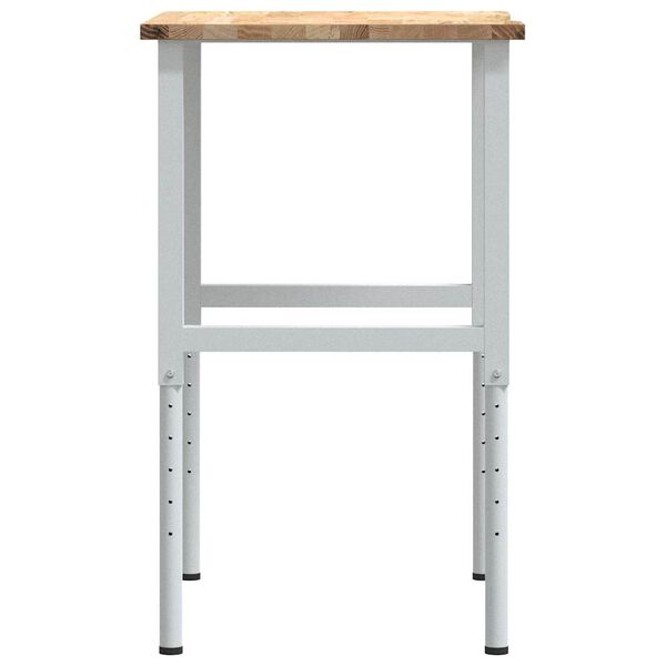 πάγκος εργασίας vidaXL 80x60x(71,5-98) cm Μασίφ Ξύλο Δρυς