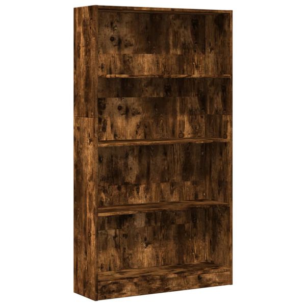 vidaXL Βιβλιοθήκη Καπνιστή Δρυς 80x24x143 εκ. από Επεξεργασμένο Ξύλο