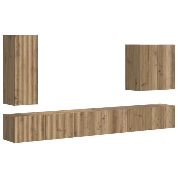 vidaXL &Sigma;&epsilon;&tau; &tau;&omicron;ί&chi;&omicron;&upsilon; &gamma;&iota;&alpha; &tau;&eta;&lambda;&epsilon;ό&rho;&alpha;&sigma;&eta; &Epsilon;&pi;&iota;&tau;&omicron;ί&chi;&iota;&omicron; 6 pcs Artisan Oak