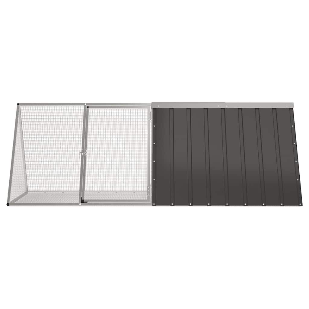 vidaXL Κλουβί Κουνελιών Ανθρακί 201,5x80,5x71 εκ Γαλβανισμένος Χάλυβας