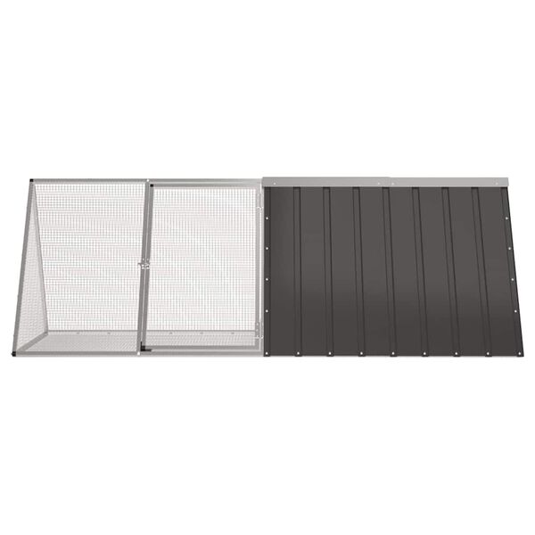 vidaXL Κλουβί Κουνελιών Ανθρακί 201,5x80,5x71 εκ Γαλβανισμένος Χάλυβας