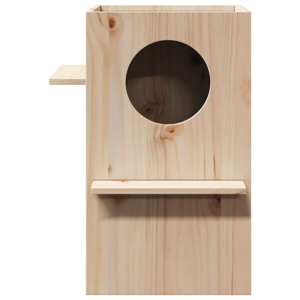 vidaXL Σπίτι για γάτες 43x43x60 cm από μασίφ ξύλο πεύκο
