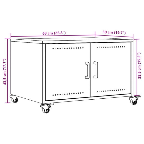 vidaXL Τραπεζάκι Σαλονιού Μαύρο 68x50x43,5 εκ. από Ατσάλι