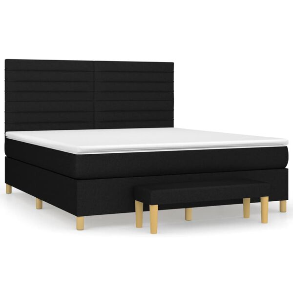 vidaXL &Kappa;&rho;&epsilon;&beta;ά&tau;&iota; Boxspring &mu;&epsilon; &Sigma;&tau;&rho;ώ&mu;&alpha; &Mu;&alpha;ύ&rho;&omicron; 180x200 &epsilon;&kappa;. &Upsilon;&phi;&alpha;&sigma;&mu;ά&tau;&iota;&nu;&omicron;