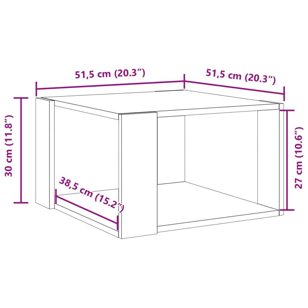 vidaXL Τραπεζάκι Σαλονιού Λευκό 51,5x51,5x30εκ. από Επεξεργασμένο Ξύλο