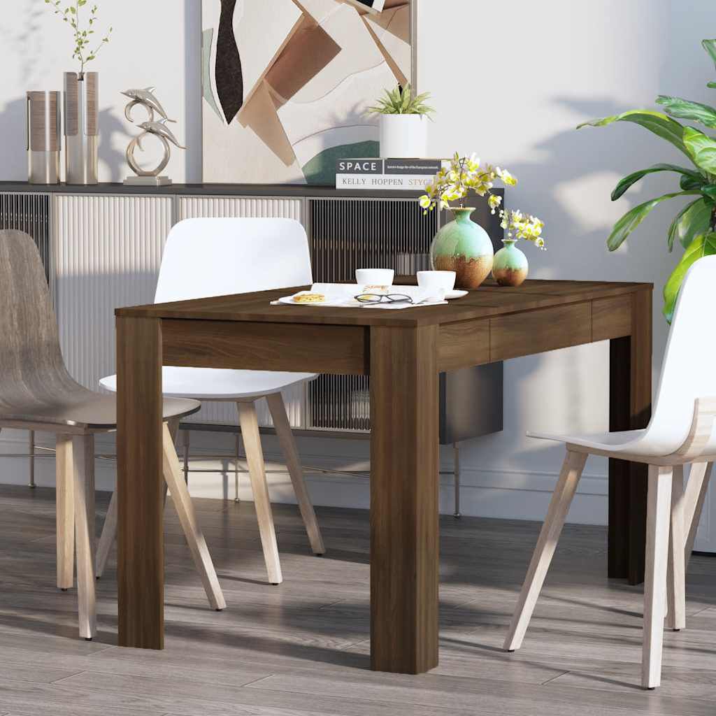 vidaXL Τραπεζαρία Καφέ Δρυς 140 x 74,5 x 76 εκ. από Επεξεργασμένο Ξύλο
