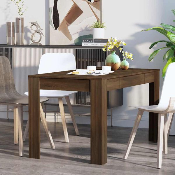 vidaXL Τραπεζαρία Καφέ Δρυς 140 x 74,5 x 76 εκ. από Επεξεργασμένο Ξύλο