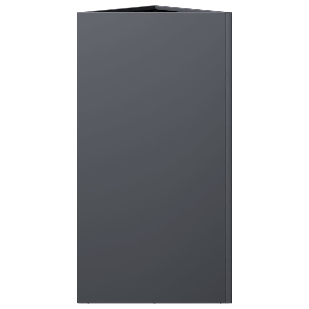 vidaXL Ζαρντινιέρα Κήπου Ανθρακί Τρίγωνο 40x34,5x70 εκ. Ατσάλι