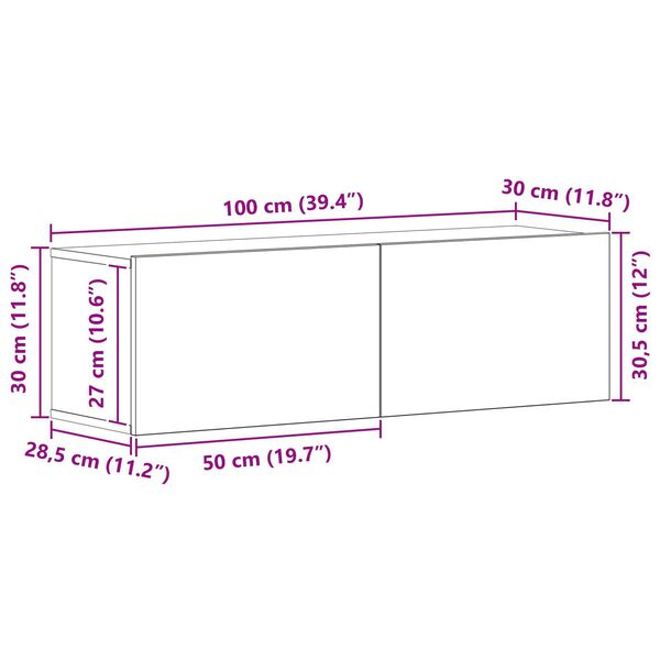 vidaXL Σετ επίπλου τηλεόρασης 5 pcs Μαύρη Δρυς 100 x 30 x 30 εκ