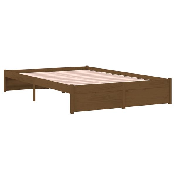 vidaXL Πλαίσιο Κρεβατιού Μελί 120x190 εκ. Μασίφ Ξύλο Small Double