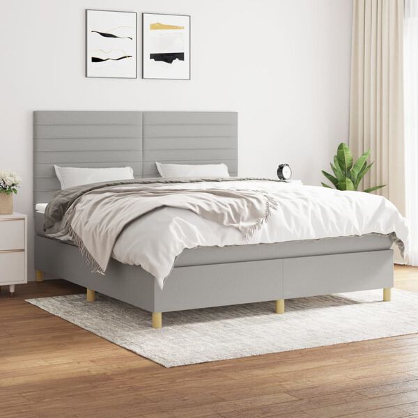 vidaXL &Kappa;&rho;&epsilon;&beta;ά&tau;&iota; Boxspring &mu;&epsilon; &Sigma;&tau;&rho;ώ&mu;&alpha; &Alpha;&nu;&omicron;&iota;&chi;&tau;ό &Gamma;&kappa;&rho;&iota; 180x200 &epsilon;&kappa;. &Upsilon;&phi;&alpha;&sigma;&mu;ά&tau;&iota;&nu;&omicron;
