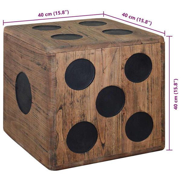 vidaXL Κουτί Αποθήκευσης Σχέδιο Ζάρι 40 x 40 x 40 εκ. από Ξύλο Mindi