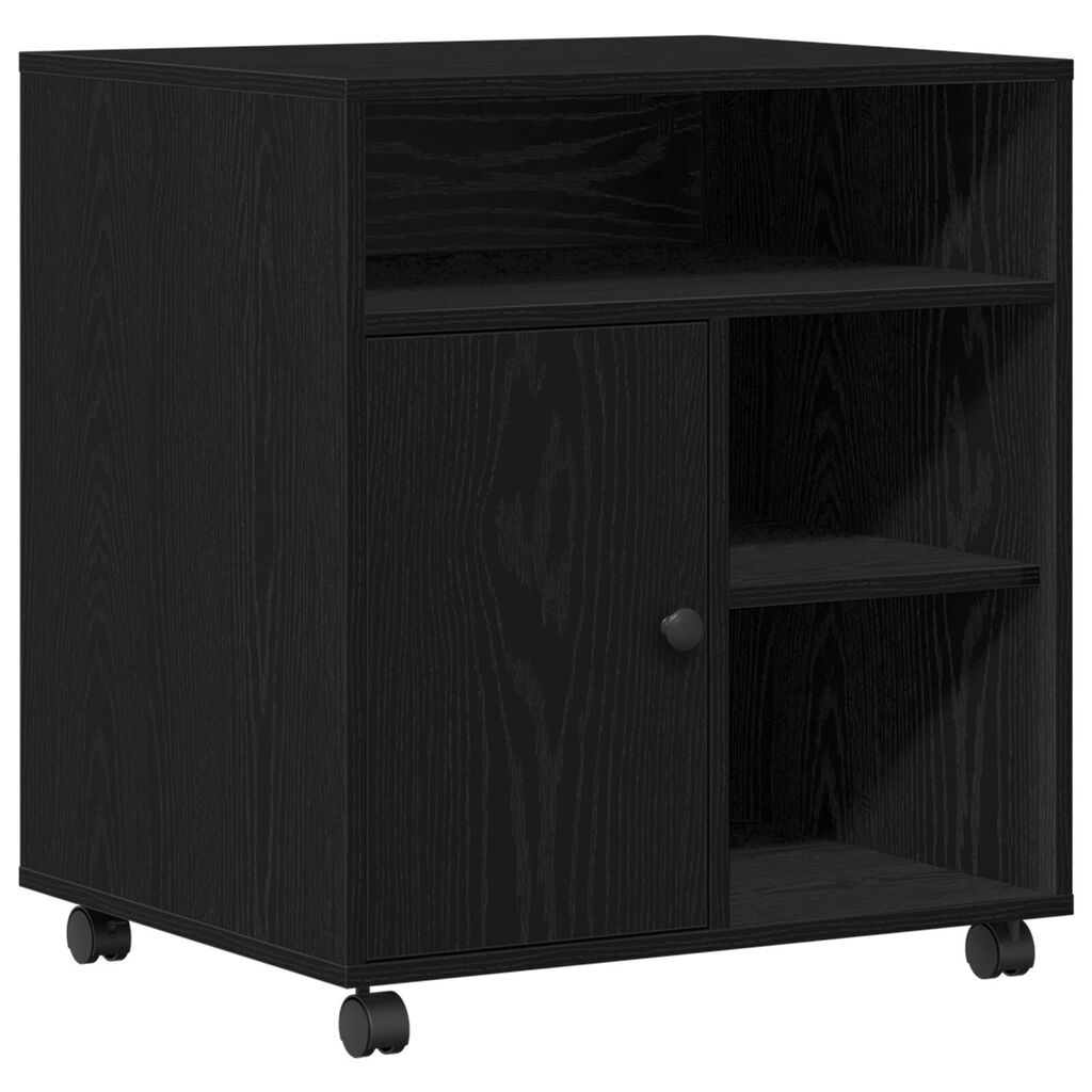 vidaXL Ράφι Εκτυπωτή με Ρόδες Μαύρο Δρυς 60x50x67 εκ.