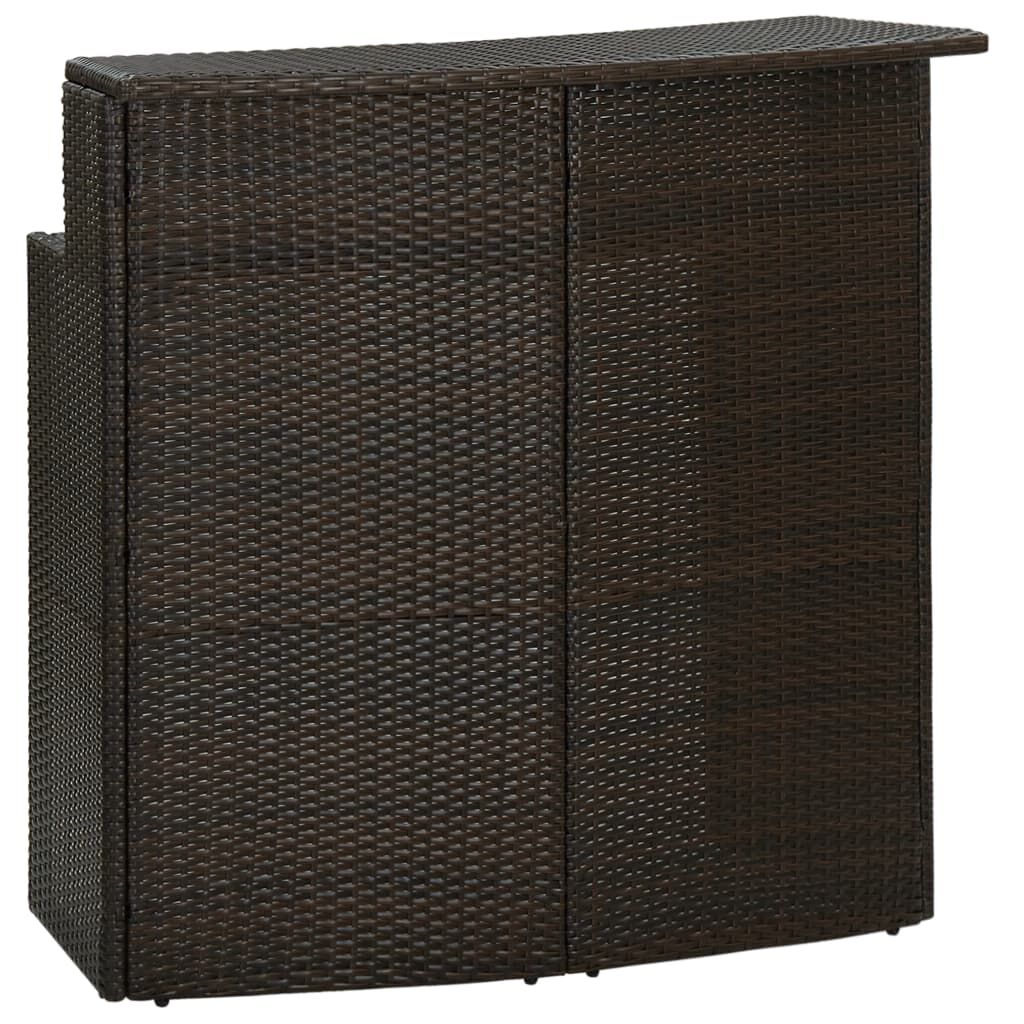 vidaXL Τραπέζι Μπαρ Κήπου Καφέ 120 x 55 x 110 εκ. από Συνθετικό Ρατάν