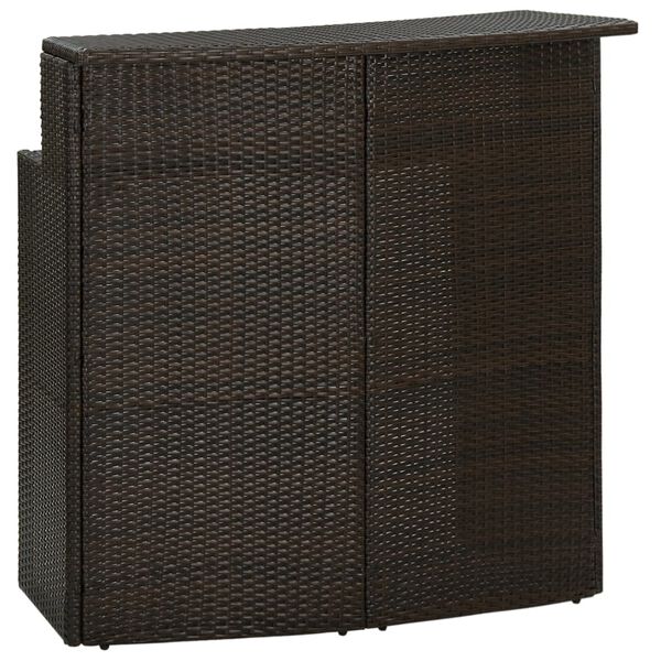 vidaXL Τραπέζι Μπαρ Κήπου Καφέ 120 x 55 x 110 εκ. από Συνθετικό Ρατάν