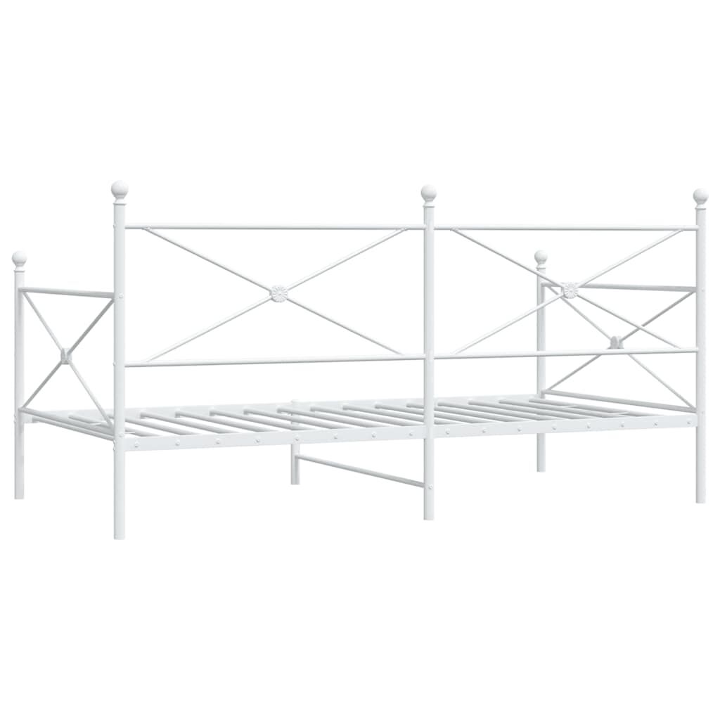 vidaXL Κρεβάτι ημέρας χωρίς στρώμα Λευκό 100x190 cm Ατσάλι