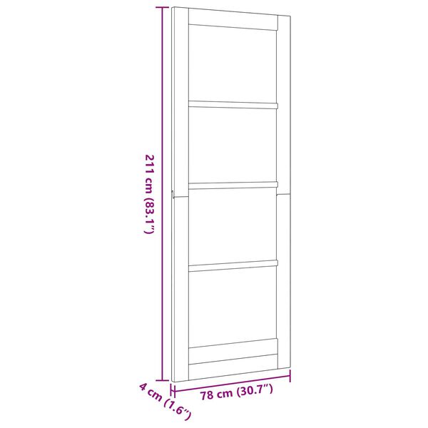 vidaXL Εσωτερική Πόρτα με Γυαλί "ORKDAL" 78x211x4 cm Στερεό Ξύλο Πεύκο