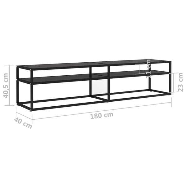 vidaXL Έπιπλο Τηλεόρασης Μαύρο 180 x 40 x 40,5 εκ. από Γυαλί Ασφαλ.